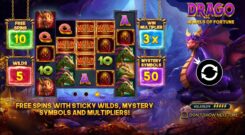 Drago Jewels of Fortune slot game first screen