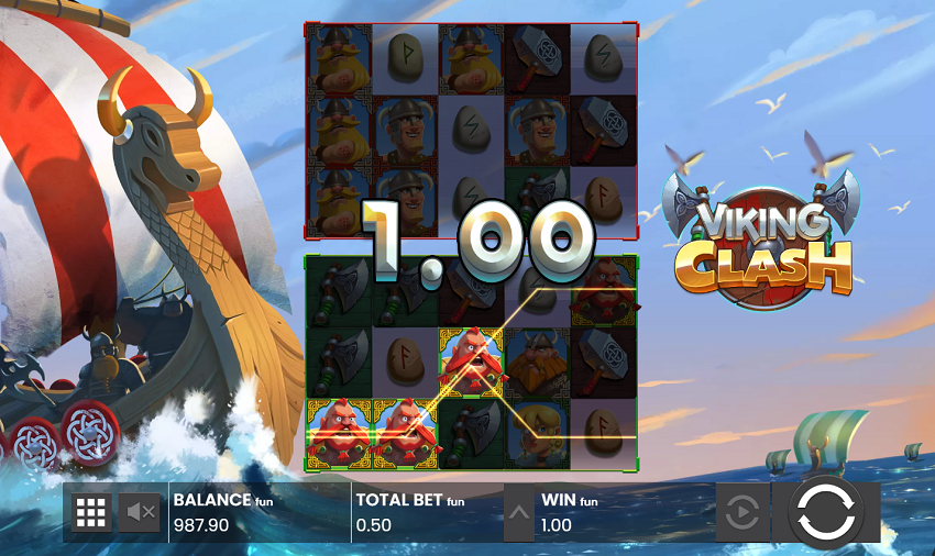 Viking Clash slot game won